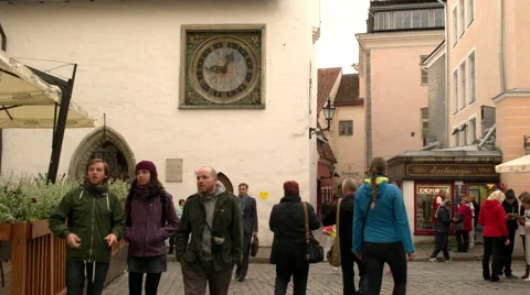 St Olaf's clock in Tallinn Stock Footage 54639347