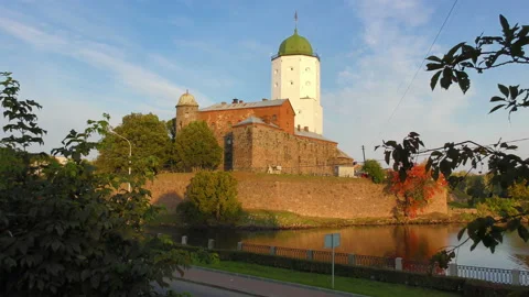 St. Olafs Tower in Vyborg Stock Footage 118752487