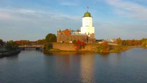 St. Olafs Tower in Vyborg Vídeos de archivo 118752695