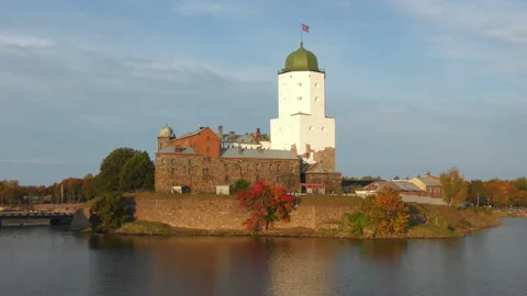 St. Olafs Tower in Vyborg Stock Footage 118752713