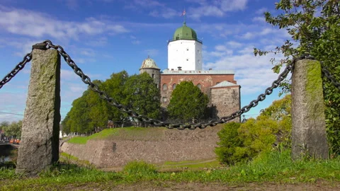 St. Olafs Tower in Vyborg Video stock 118961614