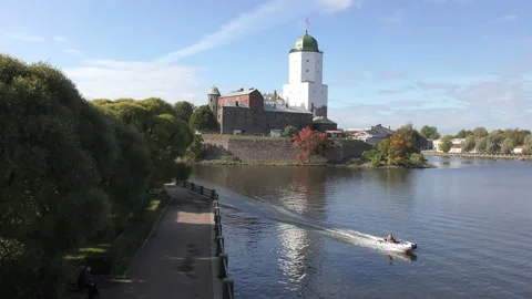 St. Olafs Tower in Vyborg Stock Footage 120934008