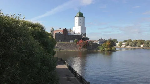 St. Olafs Tower in Vyborg 스톡 동영상 120934304