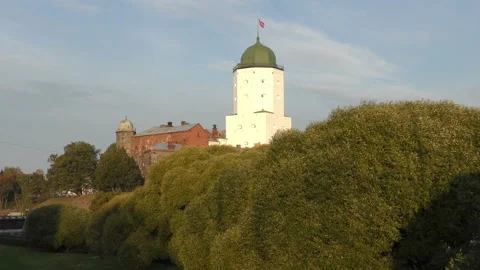St. Olafs Tower in Vyborg Stock Footage 120935276
