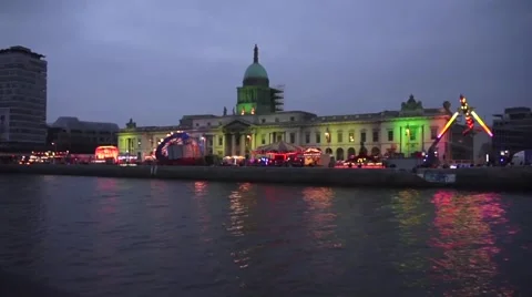 St Padricks Day Dublin Customs House 스톡 동영상 48576218