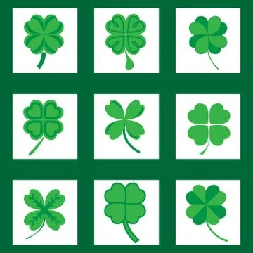 St Patric day pattern with green clover leafs Illustrazione stock