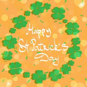 St Patric day pattern with green clover leafs 스톡 일러스트