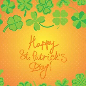 St Patric day pattern with green clover leafs Stock Illustration