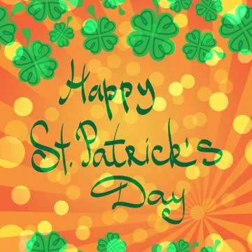 St Patric day pattern with green clover leafs Illustrazione stock