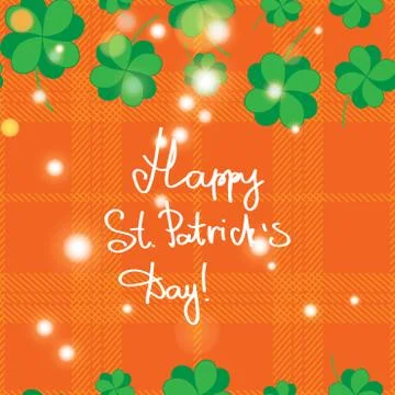 St Patric day pattern with green clover leafs Stockillustratie
