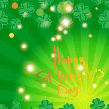 St Patric day pattern with green clover leafs Stock Illustration