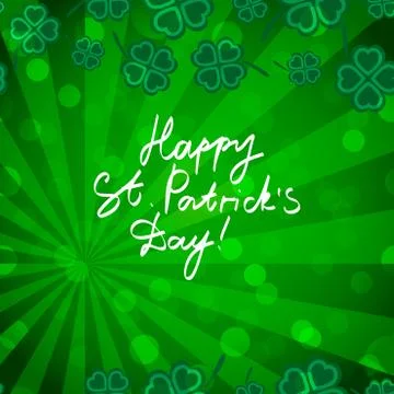 St Patric day pattern with green clover leafs Stock Illustration
