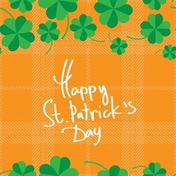 St Patric day pattern with green clover leafs Illustrazione stock