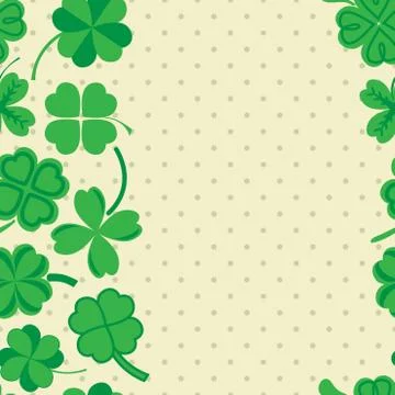 St Patric day pattern with green clover leafs 스톡 일러스트