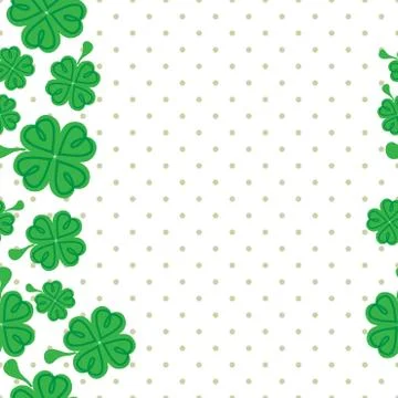 St Patric day pattern with green clover leafs 스톡 일러스트
