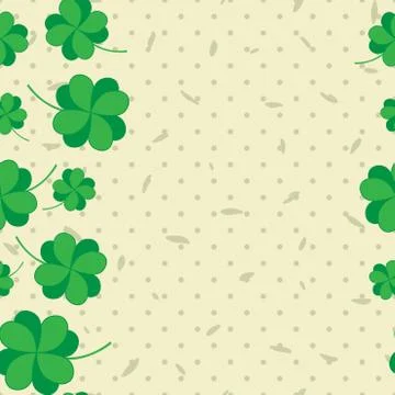 St Patric day pattern with green clover leafs 스톡 일러스트