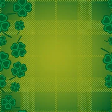 St Patric day pattern with green clover leafs 스톡 일러스트