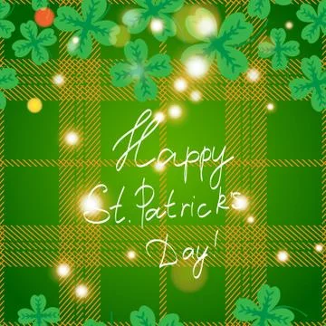 St Patric day pattern with green clover leafs Stock Illustration