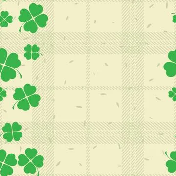 St Patric day pattern with green clover leafs Stock Illustration