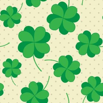 St Patric day pattern with green clover leafs Illustrazione stock
