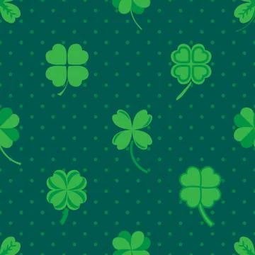St Patric day pattern with green clover leafs Stock Illustration