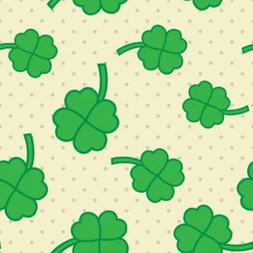 St Patric day pattern with green clover leafs Illustrazione stock