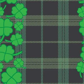 St Patric day pattern with green clover leafs Illustrazione stock