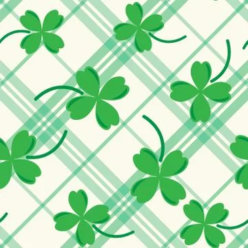 St Patric day pattern with green clover leafs Illustrazione stock