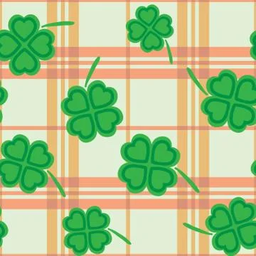 St Patric day pattern with green clover leafs Stockillustratie