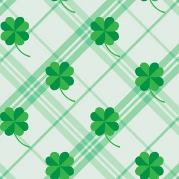 St Patric day pattern with green clover leafs Illustrazione stock