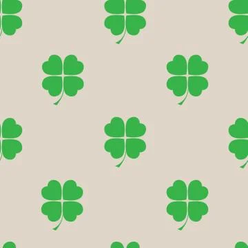 St Patric day pattern with green clover leafs Stock Illustration