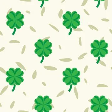St Patric day pattern with green clover leafs Illustrazione stock