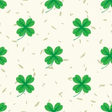 St Patric day pattern with green clover leafs Stockillustratie