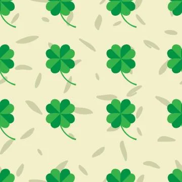 St Patric day pattern with green clover leafs Illustrazione stock