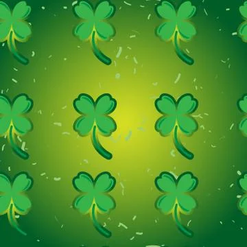 St Patric day pattern with green clover leafs Stock Illustration