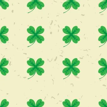St Patric day pattern with green clover leafs Illustrazione stock