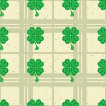 St Patric day pattern with green clover leafs Illustrazione stock
