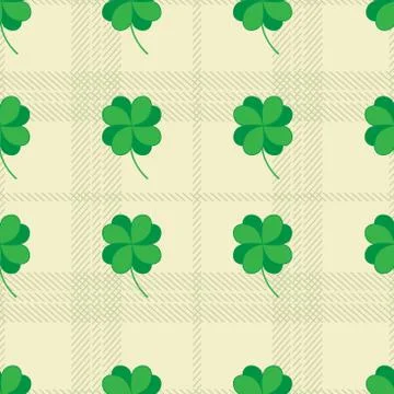 St Patric day pattern with green clover leafs Illustrazione stock