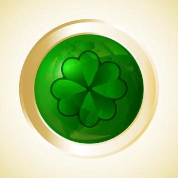 St Patrick button Stock Illustration