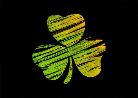 St Patrick Day abstract background with grunge shamrock leaf Stock Illustration