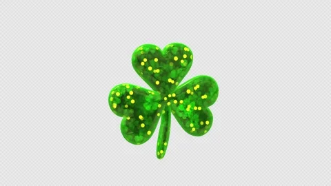 St. Patrick Day Animated Shamrock Loop On Alpha Stock Footage 300199838