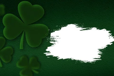 St Patrick day background with copy space. Green background with clovers Stock Photos