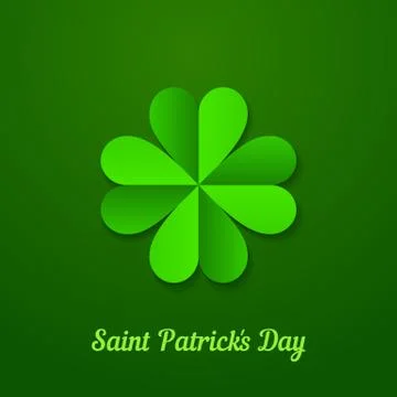 St. Patrick day background with green clover Illustrazione stock