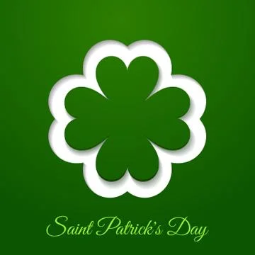 St. Patrick day background with green clover Stock Illustration