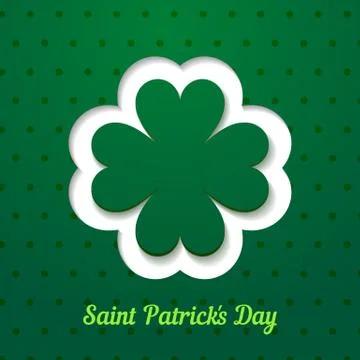 St. Patrick day background with green clover Stock Illustration
