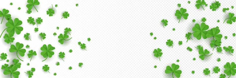 St Patrick Day background with green clover leaf Stock Illustration
