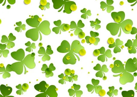 St Patrick Day bright abstract background with shamrock leaves Stock Illustration