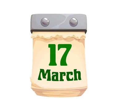 St Patrick day calendar page displaying march 17 Illustration