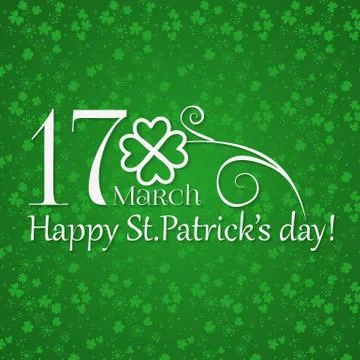 St. Patrick day card Stock Illustration