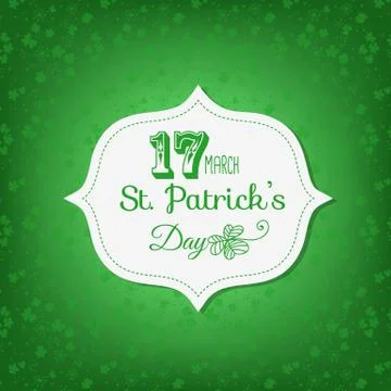 St. Patrick day card Stock Illustration